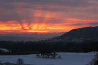 Morgenrot Alpenkette 