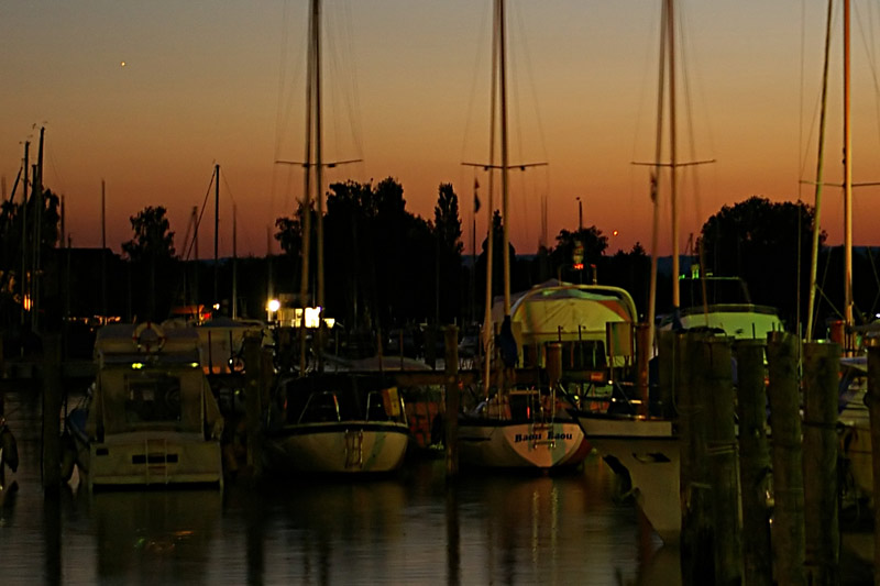 Venus und Jupiter im Hafen von Bodman, Bodensee