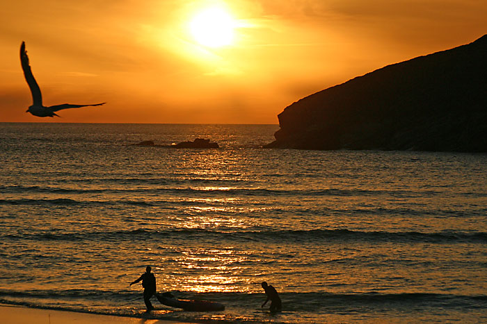 Sonnenuntergang Cornwall Meer