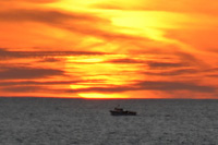 Sonne Fischerboot Atlantik