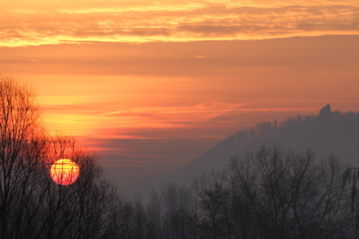 Sonnenaufgang Ruine Altbodman Morgendmmerung Wahlwies